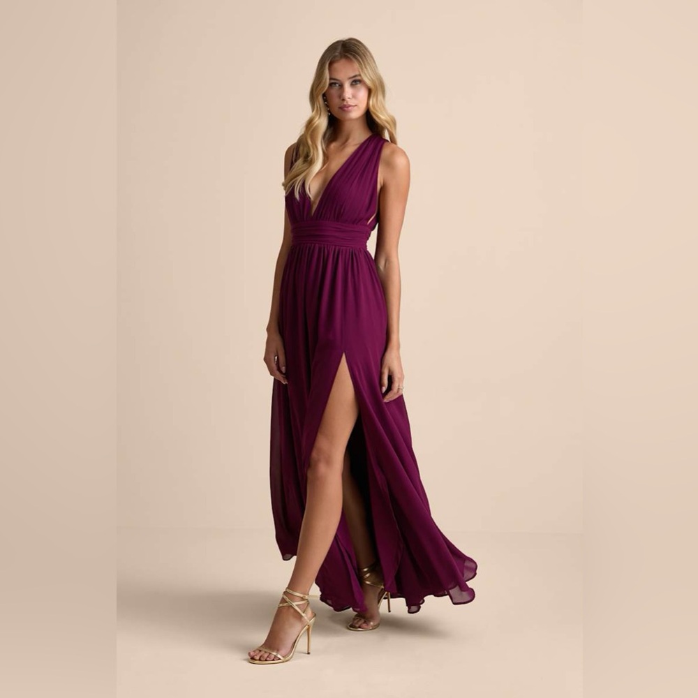 Lulus Plum Heavenly Hues Plum Maxi Dress Size S